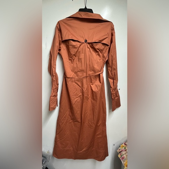 NEW A.L.C Calvin Wrap Dress In Dark Firenze size 2 cotton women’s designer - Picture 8 of 9